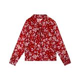 Budding Bees Georgette Full Sleeves Floral Printed Top - Maroon