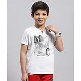 Monte Carlo Half Sleeves Brand Name Printed Tee - White