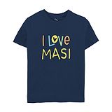 Zeezeezoo Half Sleeves I Love Masi Printed Tee - Navy Blue