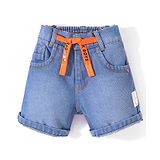 Little Kangaroos Denim Woven Shorts Text Print - Blue