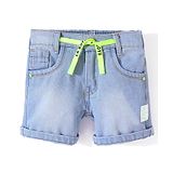 Little Kangaroos Denim Woven Shorts Text Print - Light Blue