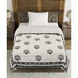 Blocks Of India single Bed Rajai - Grey