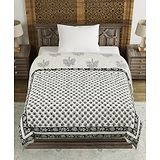 Blocks Of India Single Bed Rajai - Grey