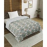 Blocks Of India Single Bed Rajai - Grey