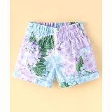 Under Fourteen Only Floral Printed  Shorts - Purple