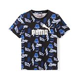 PUMA Cotton Knit Half Sleeves Logo Print T-Shirt - Black