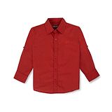 GINI & JONY Gini And Jony Cotton Woven Full Sleeves Solid Color Shirt -Red