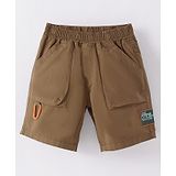 Little Kangaroos Cotton Knit Above Knee Length Shorts Solid Colour - Beige