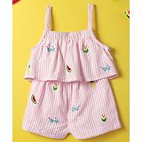 Nauti Nati Sleeveless Fruits Printed Jumpsuit - Pink