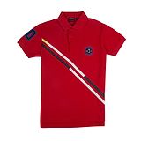 GINI & JONY Half Sleeves Striped Polo Tee - Red