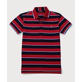 GINI & JONY Half Sleeves Striped Polo Tee - Red