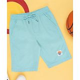 Pantaloons Junior Summer Vibe Only Text Printed Shorts - Blue