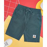 Pantaloons Junior Summer Vibe Only Text Printed Shorts - Dark Green