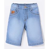 Little Kangaroos Above Knee Length Denim Shorts Solid Colour - Light Blue