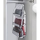 Kuber Industries Hanging Organizer  Handbag Organizer  Hanging Purse for Wardrobe  Transparent Clutch Organizer  Handbag Storage for Closet  Dot 6 Pocket Hanger  Black