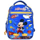 Disney By Kuber Kuber Industries Disney Mickey School Bag  Shining Laminated School Bags  Student Bookbag  School Bag for Girls & Boys  School Backpack for Kids  4 Compartments School Bag  Blue