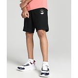 PUMA Brand Logo Printed Shorts -  Black