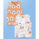 Babyoye Disney Cotton Knit Sleeveless T-Shirts with Winnie The Pooh Print  Pack of 2  - Multicolour