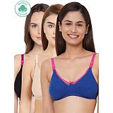 Inner Sense Antimicrobial Maternity Nursing Bra Pack of 3 - Blue Pink Black