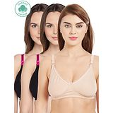 Inner Sense Antimicrobial Maternity Nursing Bra Pack of 3 - Black Pink