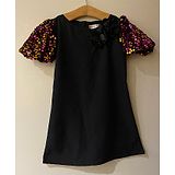 My Pink Closet Half Sleeves Sequin Embellished Dress - Black