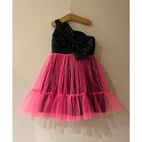 My Pink Closet One Shoulder Sequin Bow Embellished Dress - Pink