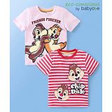 Babyoye Disney Cotton Half Sleeves T-Shirts With Chip 'n Dale Graphics Pack of 2 - Multicolour