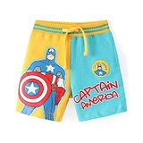 Babyhug Marvel Cotton Knit Shorts with Captain America Graphics - Multicolour