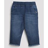 Tiny Girl Solid Denim Jeans - Dark Blue