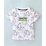 RUFF Sinker Knit Half Sleeves Gaming Console Printed T-Shirt -White