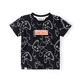 RUFF Sinker Knit Half Sleeves Gaming Console Printed T-Shirt -Black