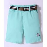 Ruff Denim Above Knee Length Bermuda with Belt - Mint