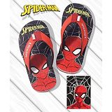 Pine Kids Marvel Slip On Flip Flops Spiderman Design - Black & Red