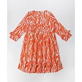 Bella Moda Full Sleeves Abstract Printed Dress - Orange