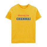 Zeezeezoo IPL Theme Half Sleeves Cheering For Chennai Printed Tee - Yellow