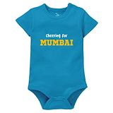 Zeezeezoo IPL Theme Half Sleeves Cheering For Mumbai Printed Onesie - Blue