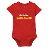 Zeezeezoo IPL Theme Half Sleeves Cheering For Bangalore Printed Onesie - Red