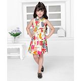 TINY BABY Sleeveless Abstract Printed Dress - Cream