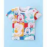 Babyhug Disney Cotton Half Sleeves T-Shirt With Mickey Mouse Family Print - Multicolour