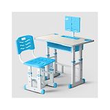 BAYBEE Multipurpose Kids Study Table for Students with Chair, 3 Height Adjustable Table, Storage Space, Book Holders, Bottle & Pen Holders | Reading & Writing Study Table for Kids (Blue)