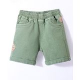 Little Kangaroos 100% Cotton Woven Solid Shorts - Olive Green