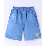 Little Kangaroos 100% Cotton Woven Shorts With Text Print- Navy Blue