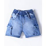 Little Kangaroos 100% Cotton Washed Denim Shorts - Light Blue