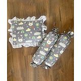 Oranges and Lemons Baby Pillow and Bolster Set - Grey