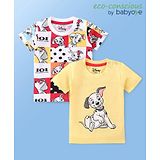 Babyoye Disney Cotton Half Sleeves T-Shirt With 101 Dalmatians Graphics Pack of 2 - Multicolour