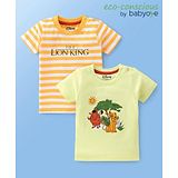 Babyoye Disney Cotton Half Sleeves T-Shirt With Lion King Graphics Pack of 2 - Multicolour