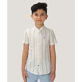 One Friday Half Sleeves Striped Shirt - Off White