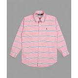 Actuel Full Sleeves Striped Cotton Shirt - Pink & Black