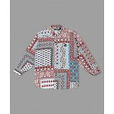 Actuel Cotton Linen Full Sleeves Abstract Printed Shirt - Maroon & Blue