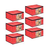 PrettyKrafts Saree cover Set of 6 Prints Big Size , Wardrobe Organiser, Cloth CoverRed